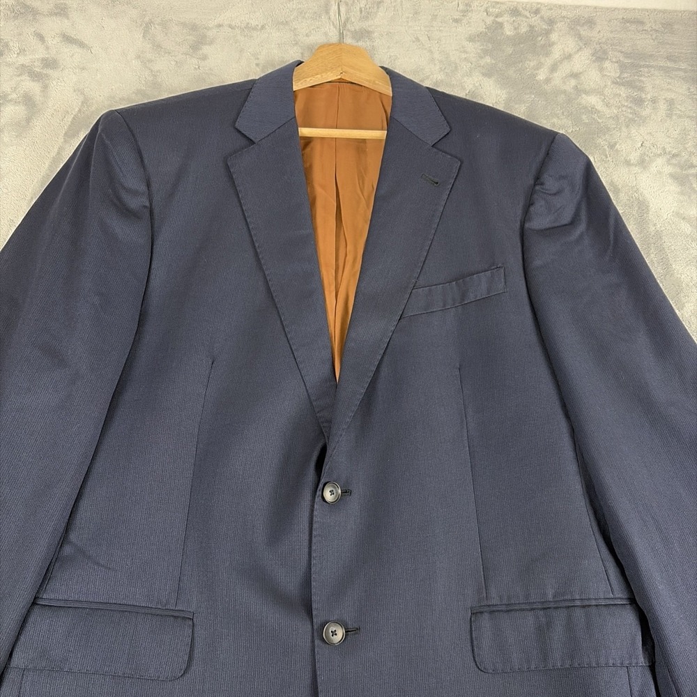 Jos. A. Bank 44R Navy Stripe Sport Coat Blazer Jacket 500/50 2B 100% Wool - Picture 2 of 11
